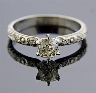 Platinum Old Mine Diamond Ring 