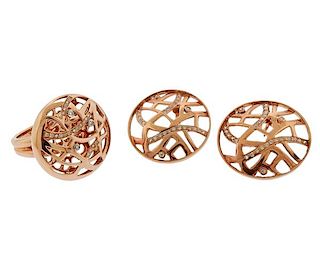 14K Rose Gold Diamond Ring Earrings Set