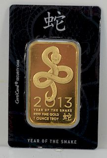 One Troy Ounce of .999 Fine Gold.