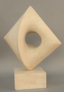 Kieff Grediaga (B1936), "Fado", large marble abstract sculpture on marble base, signed Kieff 1977. height 23 1/2 inches.