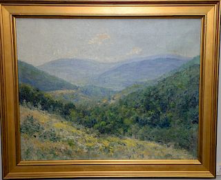 Anton Otto Fischer (1882 - 1962), mountainous spring landscape, oil on canvas, signed lower right Anton Otto Fischer. 16" x 20".