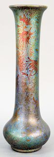 Jacques Sicard for Weller Pottery Vase, decorated with blossoming daisy flowers and stems, marked Sicard in decoration and bottom marked 287. height 1