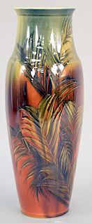 Kataro Shirayamadani For Rookwood Vase, glazed with paint decorated ferns, signed and marked with 1889 Rookwood mark, 538c, impressed L/W with Japanes