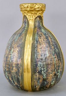 Large Amphora Art Nouveau Confetti Vase, Turn-Teplitz possibly Paul Dachsel, Riessner Stellmacher and Kessel, bottom marked Amphora 3730. height 16 in