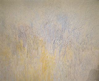Gabor F. Peterdi (1915 - 2001), Misty Brush, acrylic on canvas, signed and dated lower right Peterdi 60, signed again, dated and titled on reverse. 45