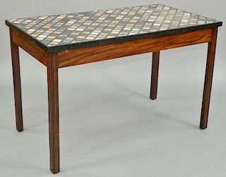 George II Style Mahogany Pier Table, having specimen marble top in diamond pattern. height 30 1/2 inches, top 26 1/4" x 48".