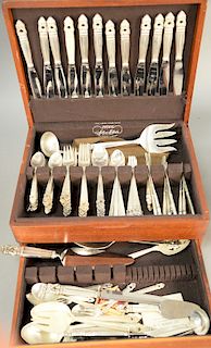 International Sterling Silver Royal Danish Flatware Set, one hundred sixteen pieces, including eleven large forks, nine dinner forks, eleven large spo