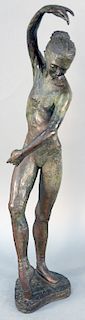 Priscilla Buxton, 20th century, Ballet Dancer, bronze dancing ballerina, signed and dated on base Priscilla and Philly's Buxton 1975. height 33 inches