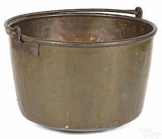 Copper apple butter kettle, 19th c., 19'' h., 28''