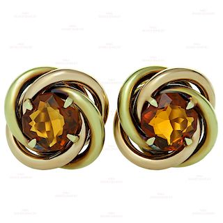 CARTIER Love-Knot Citrine 18k Rose & Yellow Gold Earrings
