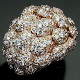 DE GRISOGONO Diamond 18k Rose Gold Dome Ring