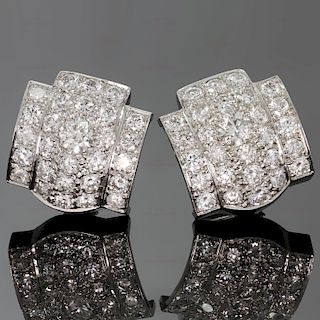 IMPRESSIVE! Retro White Gold Diamond Earrings