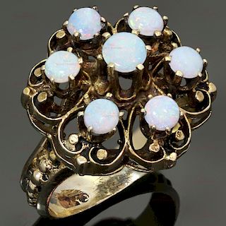 Opal 14k Yellow Gold Hand-Crafted Ring