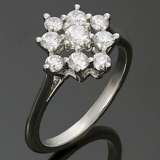 TIFFANY & CO. Diamond Flower Platinum Ring