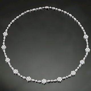 TIFFANY & CO. Garden Flower Diamond Platinum Necklace