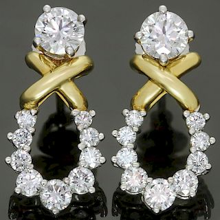 TIFFANY & CO. Natural Beauty Diamond Platinum Detachable Drop Stud Earrings