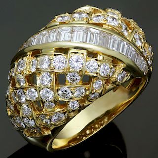 TIFFANY & CO. Vannerie Diamond 18k Yellow Gold Ring