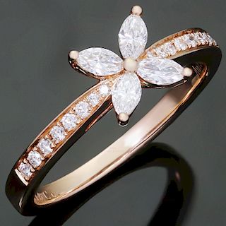 TIFFANY & CO. Victoria Diamond 18k Rose Gold Ring
