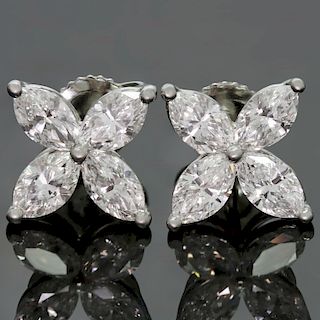 TIFFANY & CO. Victoria Diamond Platinum Large Earrings