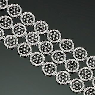 TIFFANY & CO. Voile Diamond Platinum 3-Row Bracelet