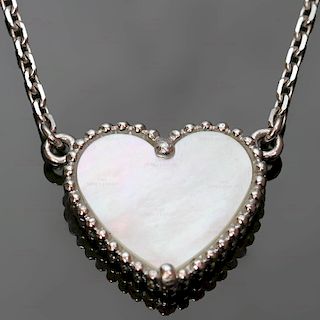 VAN CLEEF & ARPELS Mother-of-Pearl 18k White Gold Heart Necklace