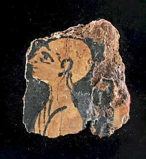 Romano-Egyptian Pottery Fragment w/ Portrait