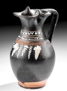 Greek Gnathian Pottery Trefoil Oinochoe
