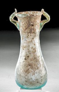 Roman Glass Flask w/ Two Handles, ex-Bonhams