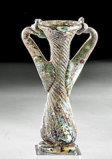 Roman Glass Twin-Handled Balsamarium, ex-Aphrodite