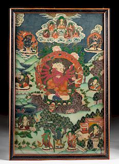 19th C. Tibetan Thangka - Ganesha / Ganapati