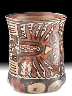 Nazca Polychrome Cup w/ Killer Whale God & Lucuma Fruit