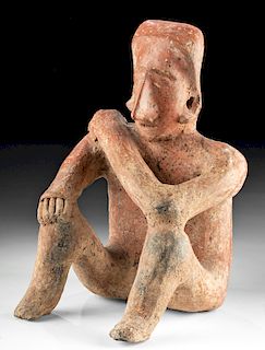 Jalisco Pottery Seated Male Figure w/ Hand on Shoulder