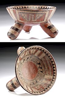 Gorgeous Michoacan Polychrome Tripod Rattle Bowl
