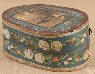 Continental painted bride's box, 19th c.