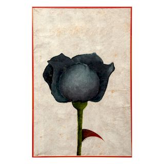 San Pedro. Bouquet. Firmado y fechado '87. Pastel sobre sobre papel amate. Enmarcado. 58 x 38 cm