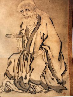 Scroll, Zen Patriarch, 16/17th Century, signed Kano Motonobu (1476-1559)