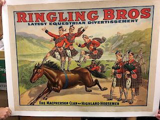 Original Circus Poster "MacPherson Clan" Ringling Bros./Barnum and Bailey, 1938