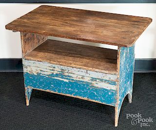 Painted pine bench table
