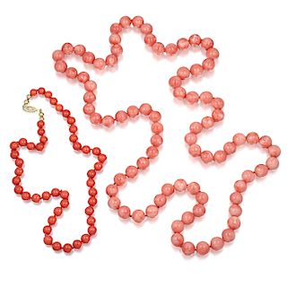 Group of Coral Necklaces
