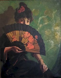 Lady with Fan by Mark Tobey (1890-1976)