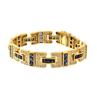 Diamond and Sapphires 18K Bracelet