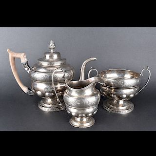 19C Chaudron Rasch Silver Tea Set