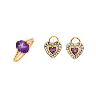 Amethyst,14K Earring and Ring