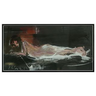 Gouache On Paper Reclining Nude