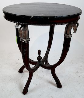 Horse-Form Bouillotte Table, Black Marble