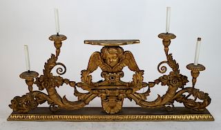 Ornate Gilt-Wood Four Light Sconce