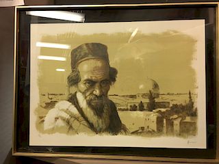 William Weintraub (Israeli/American)149/200 Color Lithograph "The Elder" Judaica