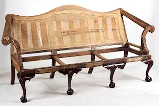 George II Carved Mahogany Camelback Sofa