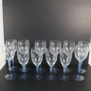 Lot of 12 Lenox "Blue Frost" Wine Glasses