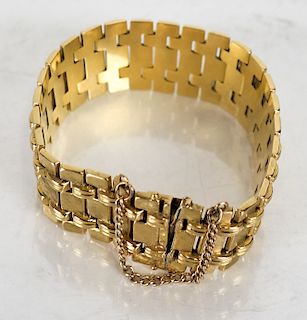 18K Gold Danish Bar Link Bracelet, 32 DWT